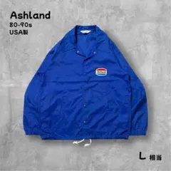 USA製Ashlandアドバタイジング コーチジャケット青トリコロール ラグラン