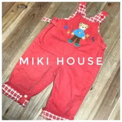 オールドミキハウス　オーバーオール　赤　ロンパース　90cn くま　Y2K