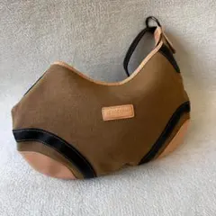 ロンシャン LONGCHAMP ショルダーバッグ キャンバス×レザー ブラウン