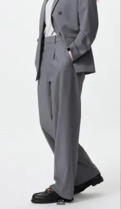 UNIQLO ユニクロ タックワイドパンツ Ｌサイズ グレー