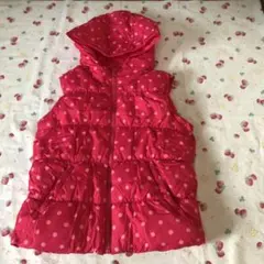 あたたかい❣️GAP女児ベスト140ピンクドット白