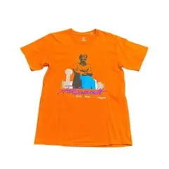 プリントTシャツ　コットン100% インポート　古着　オレンジ　M 8Sb