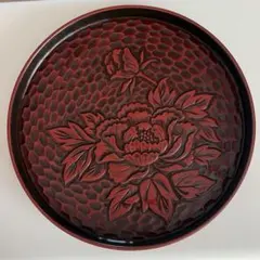 丸盆 牡丹文様 昭和レトロ