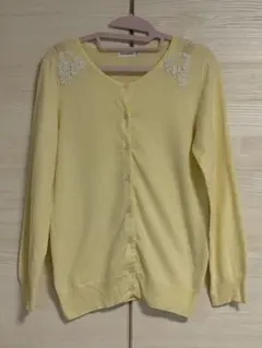 Bon merecerie⭐︎パール付き 長袖カーディガン イエローのサムネイル