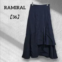 RAMIRAL 【36】ネイビー フレアスカート ロングスカート スカート