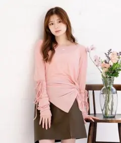 mideal ribbon long sleeve tops