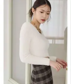 Mercuryduo ニット　シャギー　ショート丈