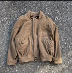 Leonte ブラウン ウールジャケット L　古着　レーヨン　ウール