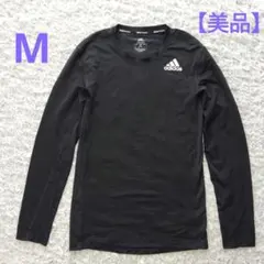【美品】adidas　アンダーウェア 長袖Tシャツ テックフィット М　ブラック