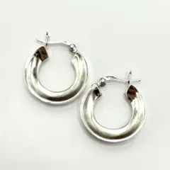 シルバー925 Silver ワイドフープピアス/軽研磨仕上げ/両耳