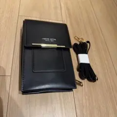 신품・ 미사용 スマホショルダーバッグ 大容量 お財布ポシェット 黒 タッチ操作