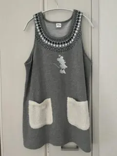 Disney ミニー グレー 保育士エプロン