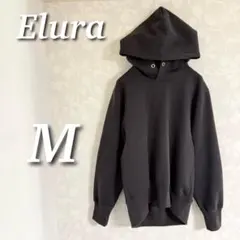 Elura 裏起毛プルパーカー　スウェット　フーデイ　長袖　チャコール　M
