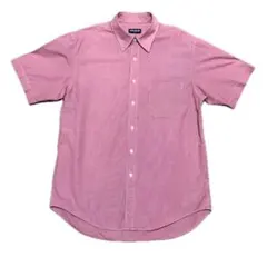 OLD UNIQLO 紺タグ チェック 半袖 シャツ 赤 M 古着