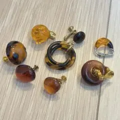 【7点セット】鼈甲/琥珀イヤリング