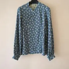 fig London 花柄 青色 長袖シャツのサムネイル