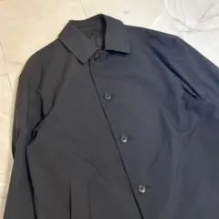 【GU】ステンカラーコート L ネイビー系 オフィス きれいめコーデ 春コーデ