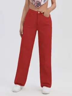 ハイウエストストレートジーンズ