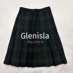 Glenisla タータンチェック ウール プリーツ スカート 英国製のサムネイル