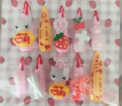 ネイルチップ　いちご　平成　メイド　地雷　量産