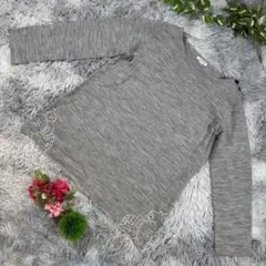 ✨ensuite✨サイズM グレー 長袖ニット トップス ボタン付きのサムネイル