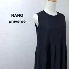 ナノユニバース コットン ノースリーブ ワンピース ブラック