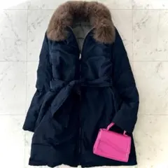 美品 アーバンリサーチロッソ リバーシブルダウンコート 4way ネイビー 紺