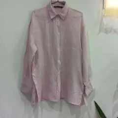 yumyum様専用ZARAリネン100%ピンク 長袖シャツ