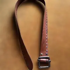 SWING スタッズ付きブラウンレザーベルト MADE IN ITALY