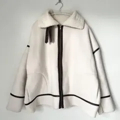 GRL グレイル　アウター　ジャケット　ボア　ボアジャケット　白　ホワイト　モコ