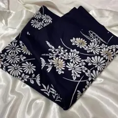 【極美品】和柄生地 ふじみやび 日本製 綿 コットン100% 紺 ネイビー 菊