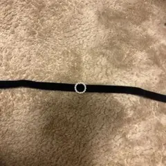 ブラックベルベットチョーカー クリスタルリング