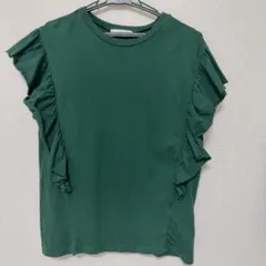 cepo フリル付きグリーン半袖Tシャツ Mサイズのサムネイル