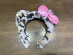 キティ ヒョウ柄 カチューシャ ピンク