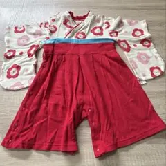 ベビー 袴 ロンパース セレモニードレス女の子 花柄 70