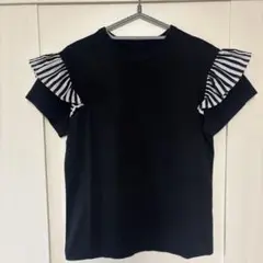 美品】ボーダーズアットバルコニー ラッフルショルダーTシャツ 白