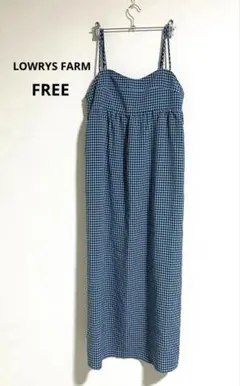 【ローリーズファーム】ティアードポコキャミワンピース　ブルーチェック　FREE