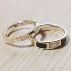 シルバー925 × ホワイトパール オニキスリング 指輪 9号