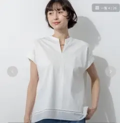 未使用品 sacra SACRAシュリンクギャバジン ブラウス ホワイト - メルカリ