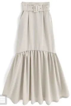 ベルト付きマーメイドスカート アイボリー Sサイズ [nh62] GRL