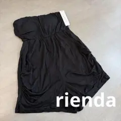 riendaリエンダ　ベアロンパースショーパン　ストレッチ黒ブラックのサムネイル