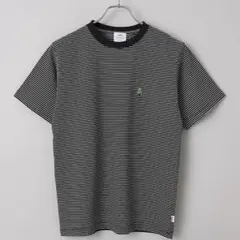 coen USAコットンベア刺繍Tシャツ ボーダー Mサイズ