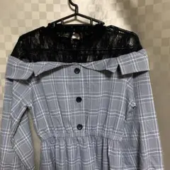 値下【短期出品・美品】レース重ね着風ワンピース・Mサイズ