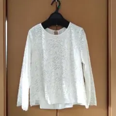 ★美品★ROPE ロペ 38 ホワイトレースブラウス 長袖 トップス カットソー