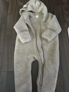 baby GAP ベージュ フリースロンパース 6-18ヶ月