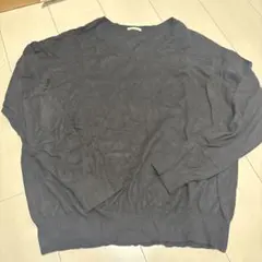 GU ブラック Vネックセーター 長袖