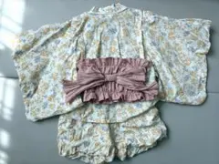 花柄コットン甚平（~95cm）