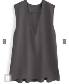 an1320 GRL 前後差ヘムロングベスト 黒色