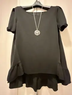 René♡半袖 ブラックトップス チュニック size34のサムネイル
