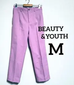【BEAUTY&YOUTH】ポリエステルツイードライクスリムストレートパンツ Mのサムネイル
